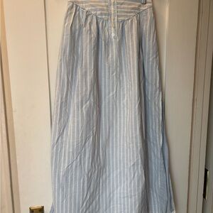Light Blue Striped A-Line Skirt